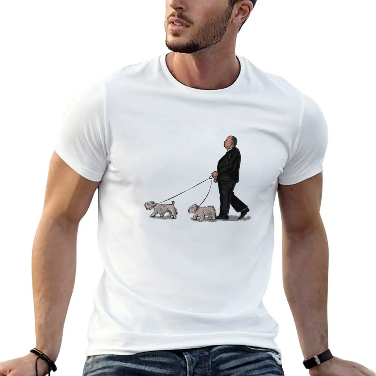 Alfred Hitchcock (and dogs) T-Shirt Anti-Fade Casual Tee Shirt