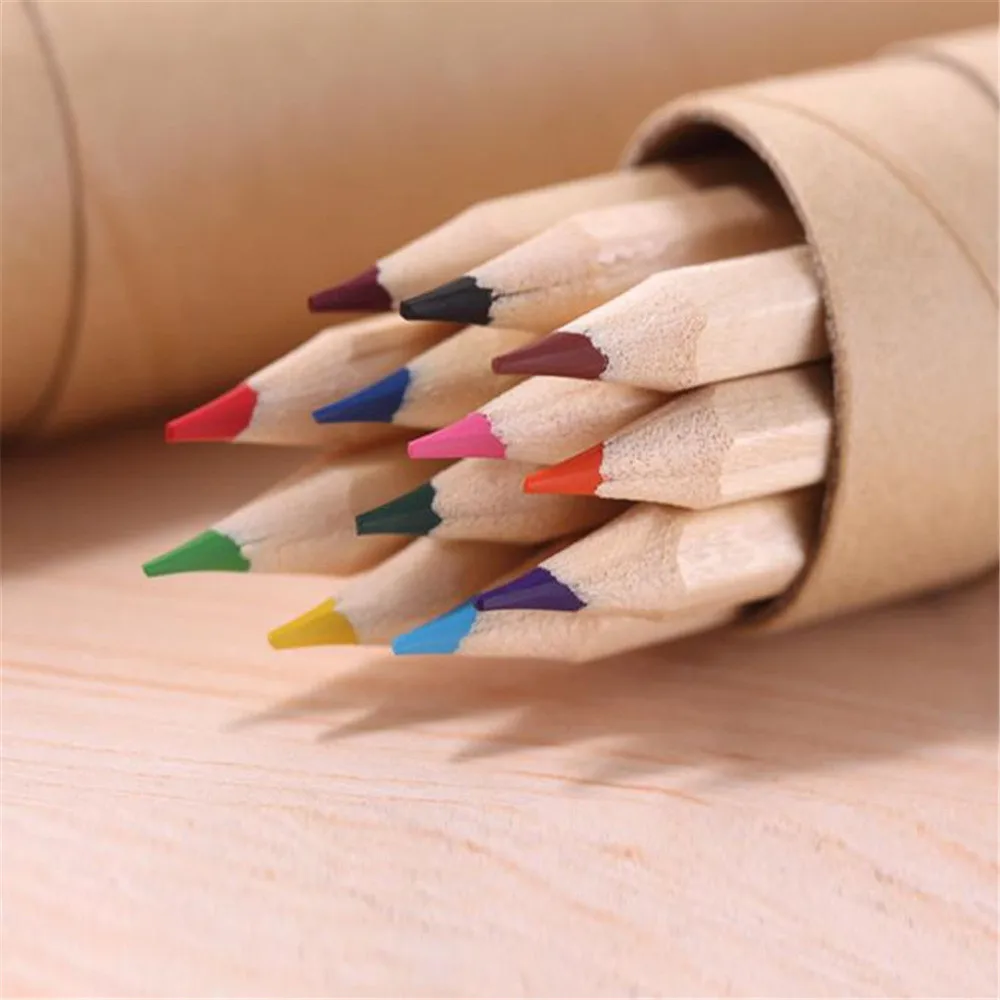 12-color Pencils With A Kraft Paper Tube 12 High-Quality Vibrant HB Pencils for Drawing And Coloring Kids Students And Artists