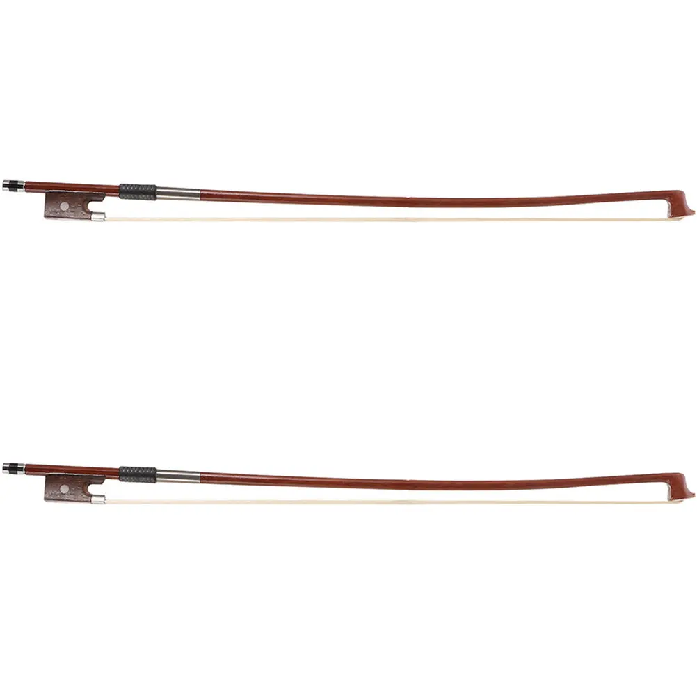

2Pcs Violin Bow Wooden Replacement Natural Horsetail Hair Well Balanced Instrument Parts Practice Violin Accessory Musical