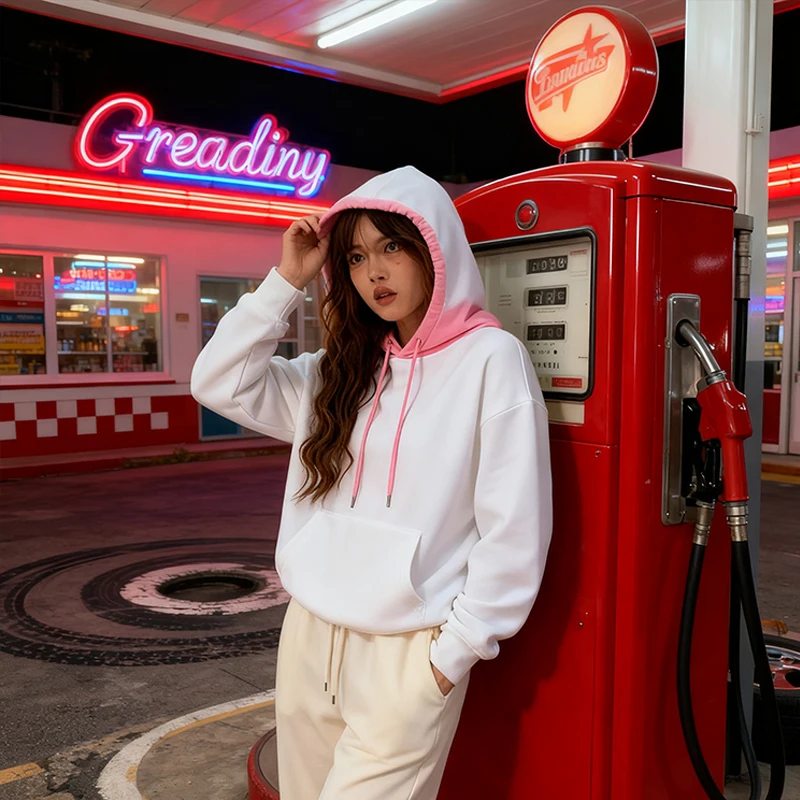 Zestaw odzieży sportowej w stylu streetwear, bluza z kapturem, strój hip-hopowy, odzież codzienna damska, luźny styl high street, Harajuku, jesień-zima, styl amerykański.