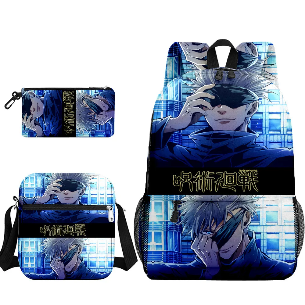 

Anime Jujutsu Kaisen Gojo Satoru Backpack Large Capacity Drawstring Bag Student Boys Travel School Bag Pencil Satchel Set