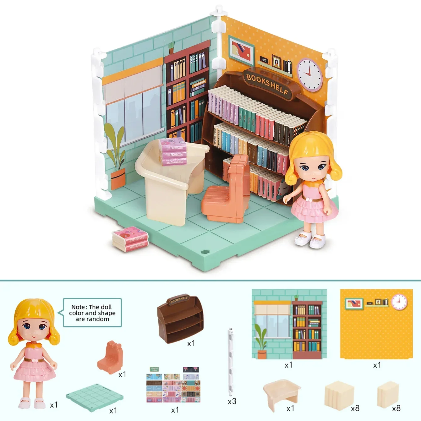 Casa de boneca em miniatura simular móveis fingir jogar quarto banheiro cozinha brinquedo do banheiro para menina role play casa de boneca presentes