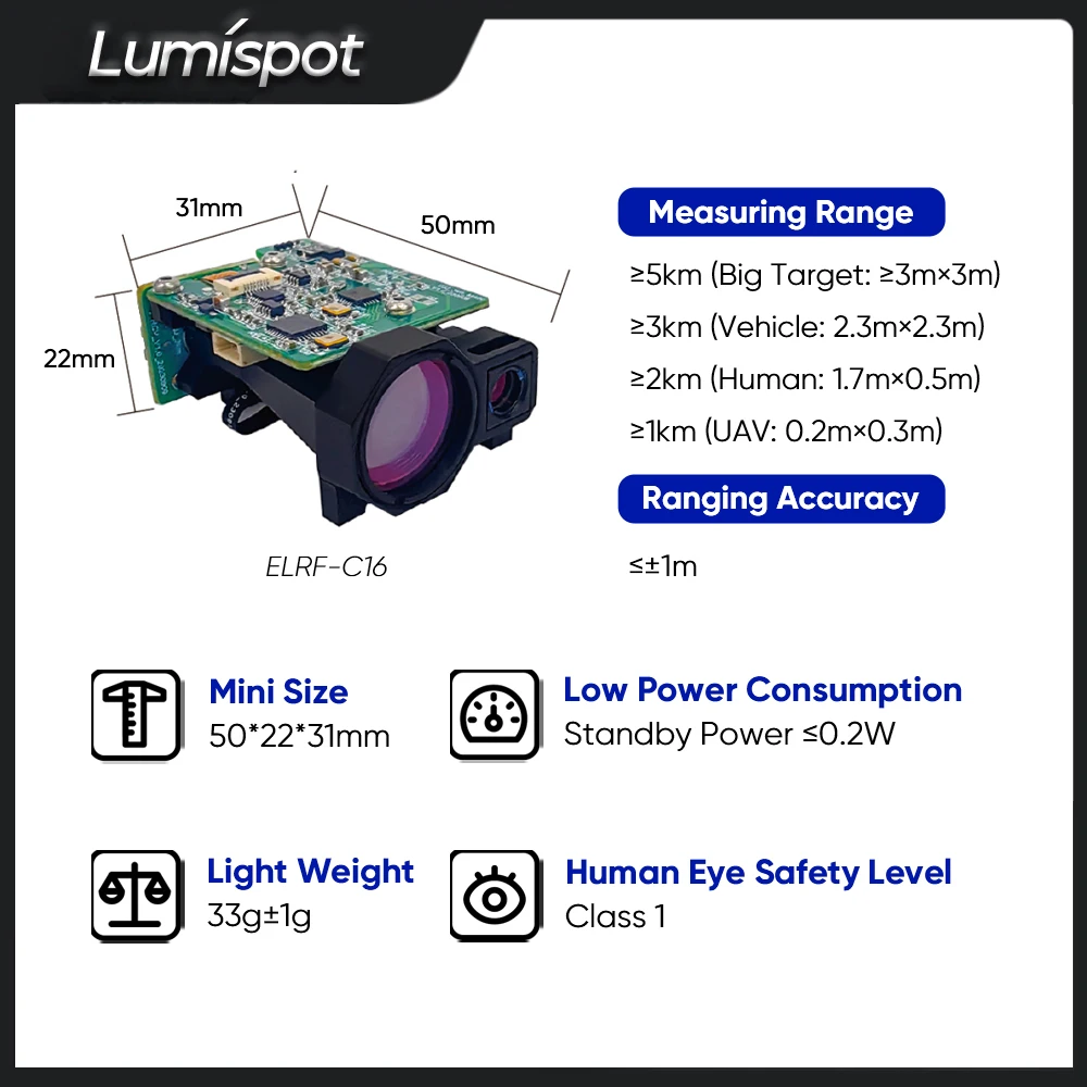 Lumispot 1535nm 3km Laser Rangefinder Module With High Quality
