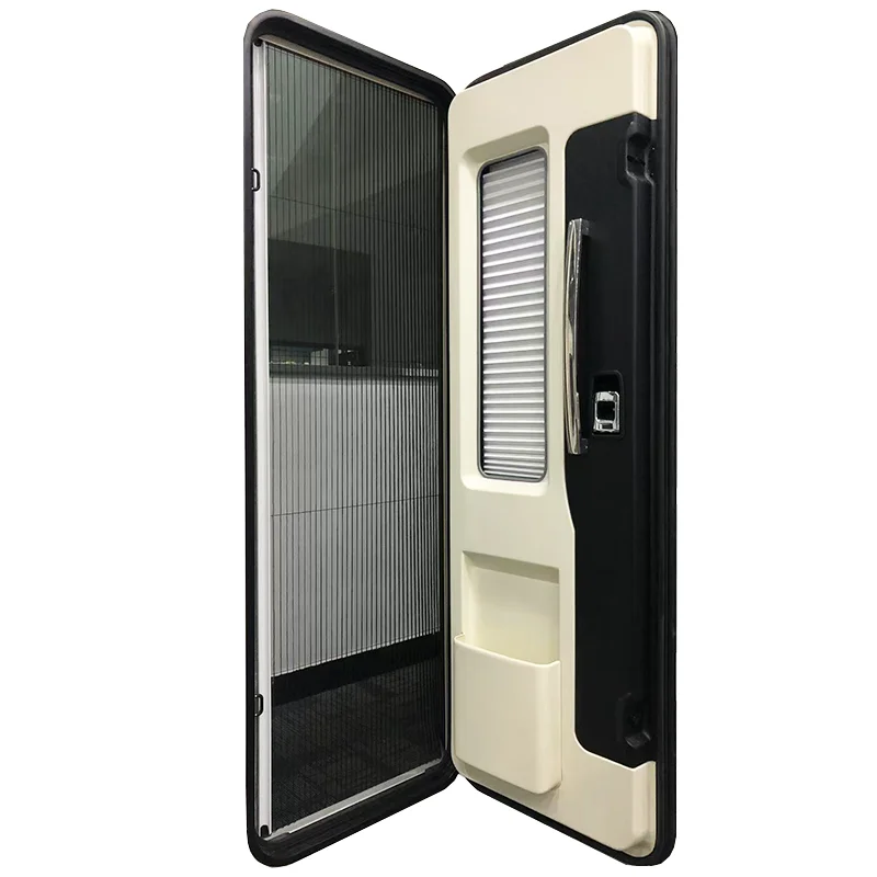 High Tensile 620x1920mm Aluminum Double-point Door Look Euro RV Door with Sliding Mesh Door for Camper Van Motorhome Custom