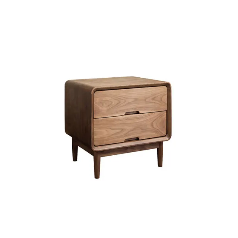 

Nordic solid wood bedside cabinet, modern simple storage cabinet, Japanese-style bedroom small apartment black walnut