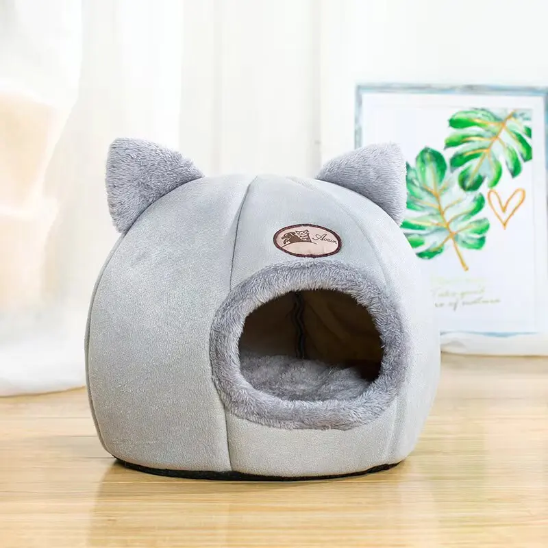 NEW Cat Bed Winter Cold-proof Bed for Cats Warm House for Cats Enclosed Deep Sleep Cat Bed Dog Little Mat Tent Cozy Nest Indoor