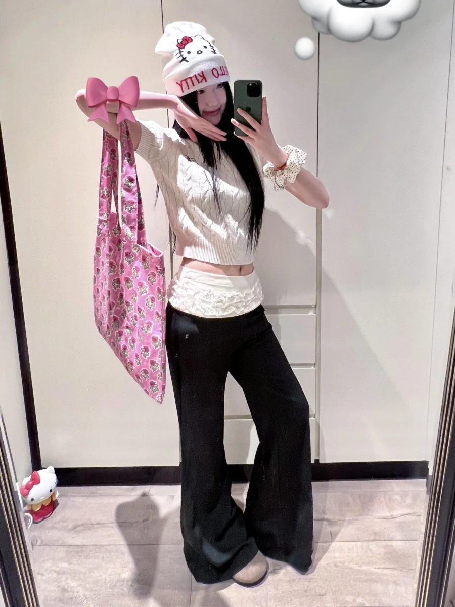 Taille haute cloche Bot pantalons de Yoga femmes été décontracté dentelle garniture Patchwork minceur Long Bla pantalon Ballet pantalon évasé