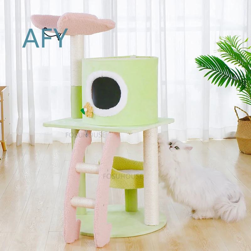 Japanese Style Fabric Cat Climbing Frame for Cat Tree for Cats for Kitten for Small Pets for Indoor Use Cat Jumping Platform