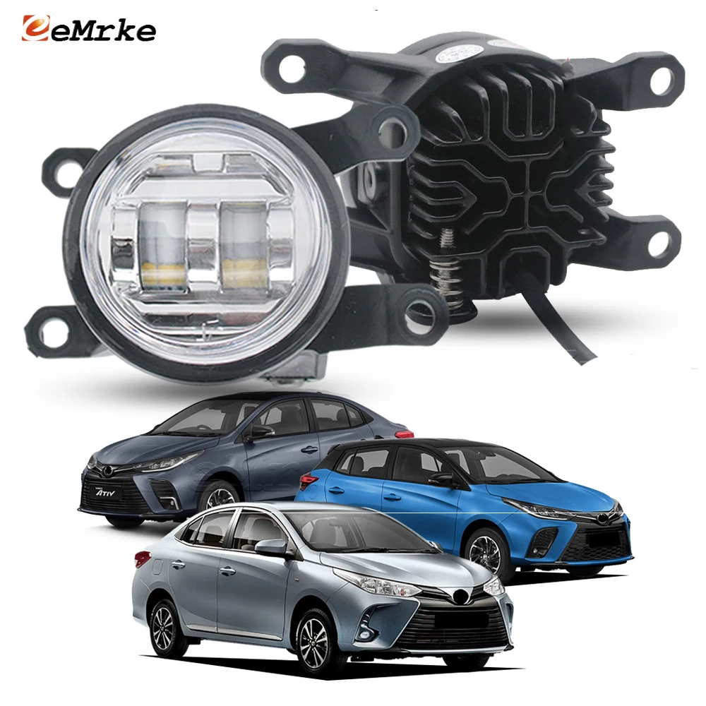 

EEMRKE Upgrade 30 Вт светодиодный противотуманный фонарь для Toyota Yaris Ativ Vios 2019 2020 2021 2022 2023 2024 и DRL Car PTF с линзой ~ Plug-N-Play