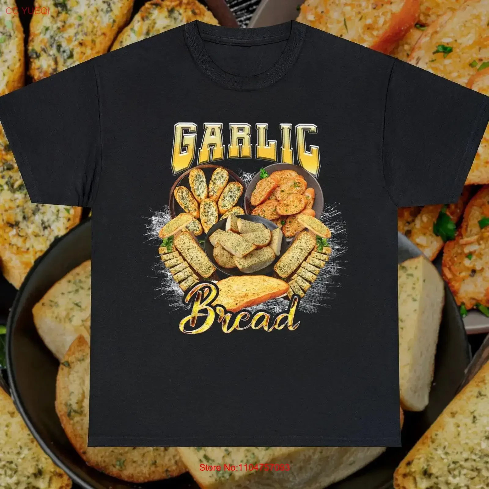 Garlic Bread Vintage T Shirt Retro 90s Bootleg Loaf Baguette Toast Food High Quality  vintage Washed Casual Stylish