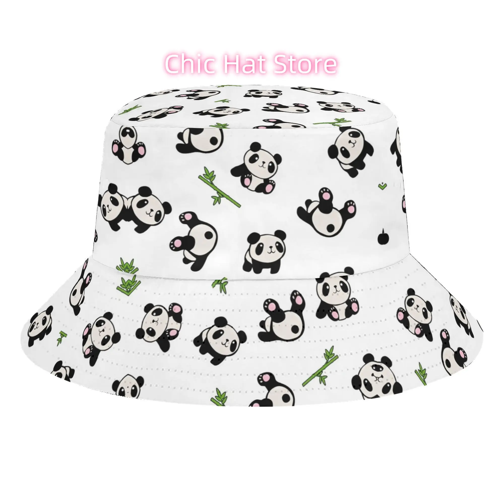 Panda Bamboo Forest Paradise Unisex Bucket Hat Summer Hiking Beach Hat Hat Party Four Seasons Casual Printed Bucket