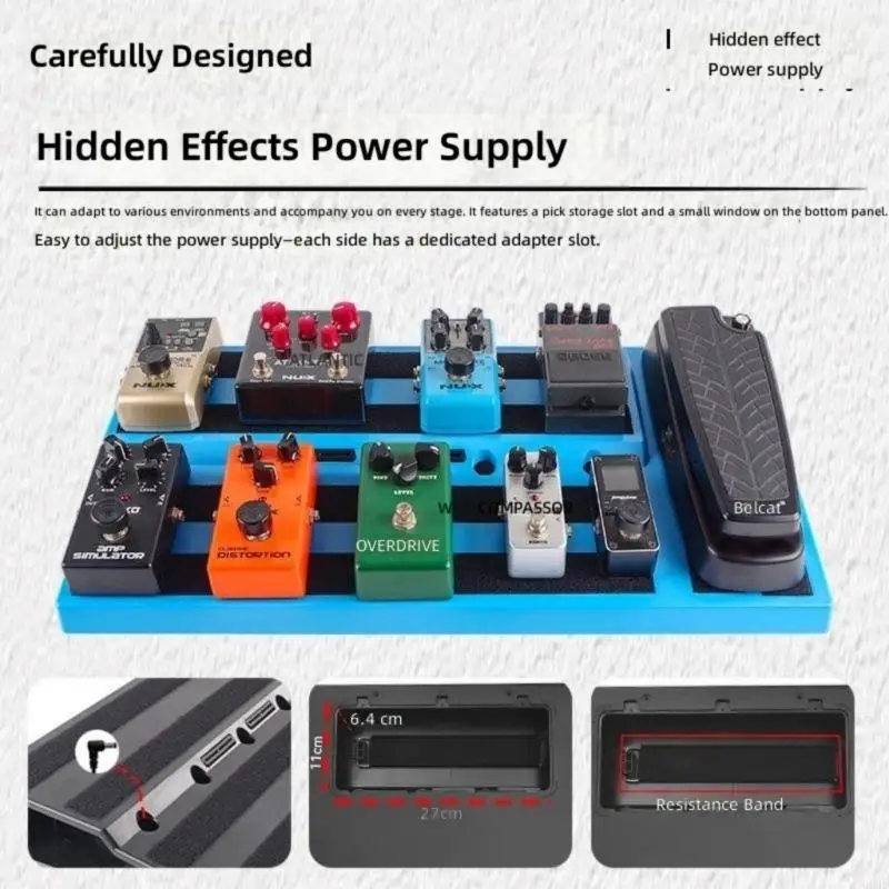 Professional Plastic Guitar Pedalboard Suitable for Multiple Effects for Live Performances and Studio Recording 69HD