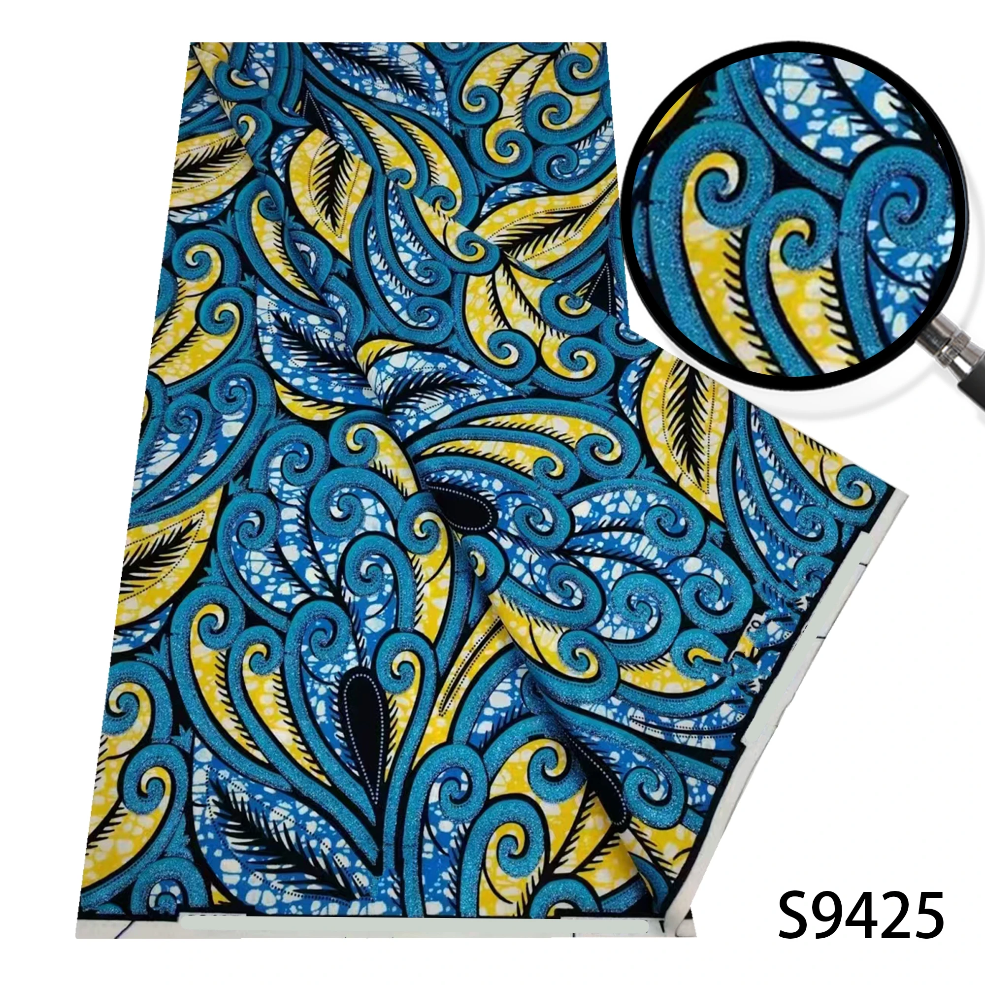 

Популярный новый стиль, африканский золотой песок, восковая ткань с принтом, 100% хлопок, нигерийский золотой воск, высокое качество, набедренная повязка, 6 ярдов, HS4-1127-2