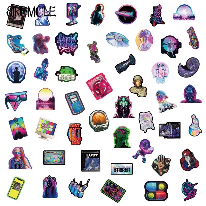 10/30/50PCS Laser Graffiti Sticker Holographic Colorful Punk For Pegatinas Skateboard Decal Luggage Kawaii Stickers Kids Toy F5