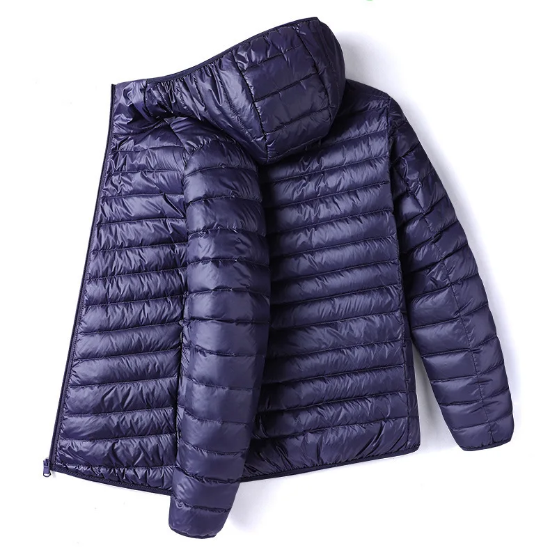 2025 New Winter Men's Lightweight Puffer Jacket Short Hooded Coat Warm Packable Fashion Outdoor Coat Thin Quilted Jacket for Men