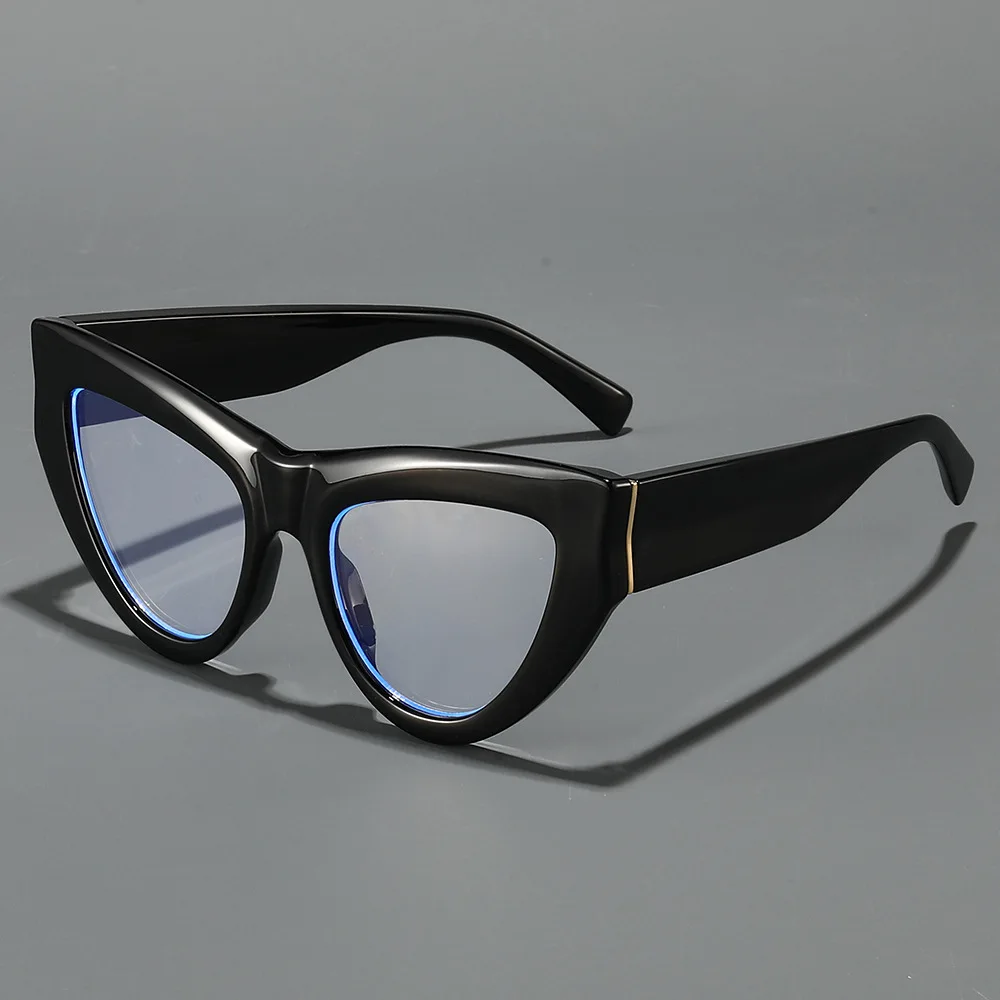Nuevas Gafas con Marco Grande Estilo Ojo de Gato, Bloquean la Luz Azul, Gafas Triangulares Modernas para Streetwear