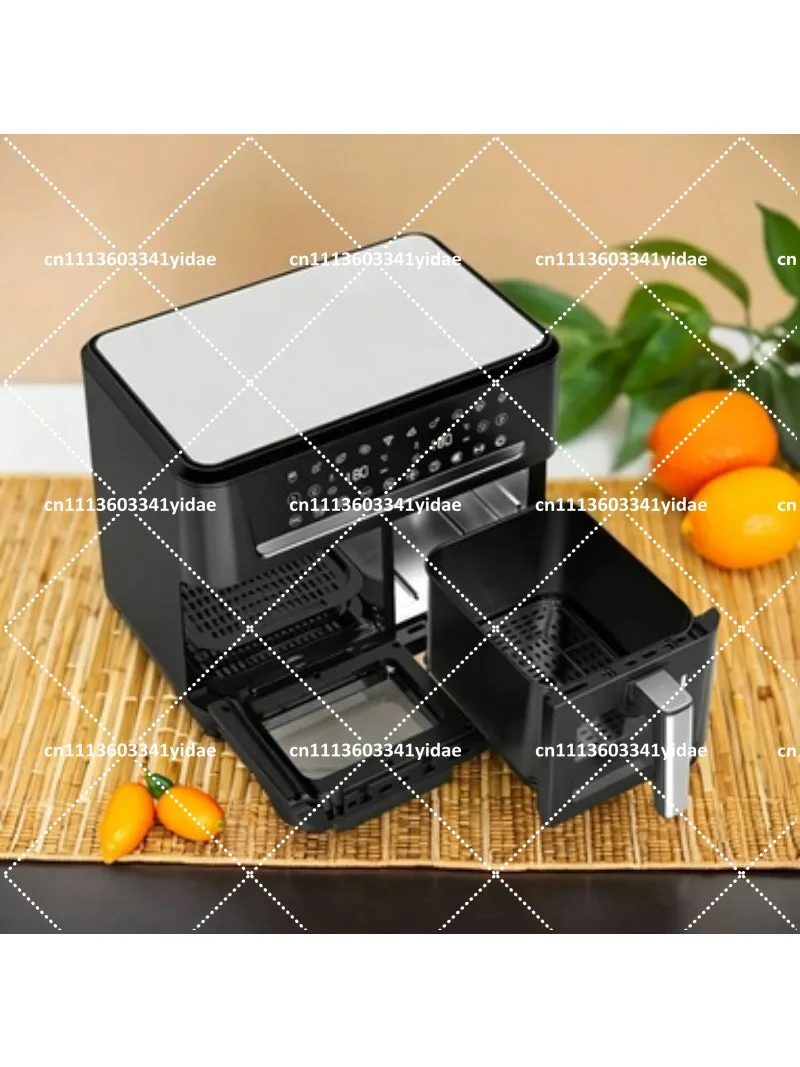 Large Capacity 14L Dual Chamber Air Fryer with Touch Screen, Smart Home Oven Air Fryer, Visual Cooking