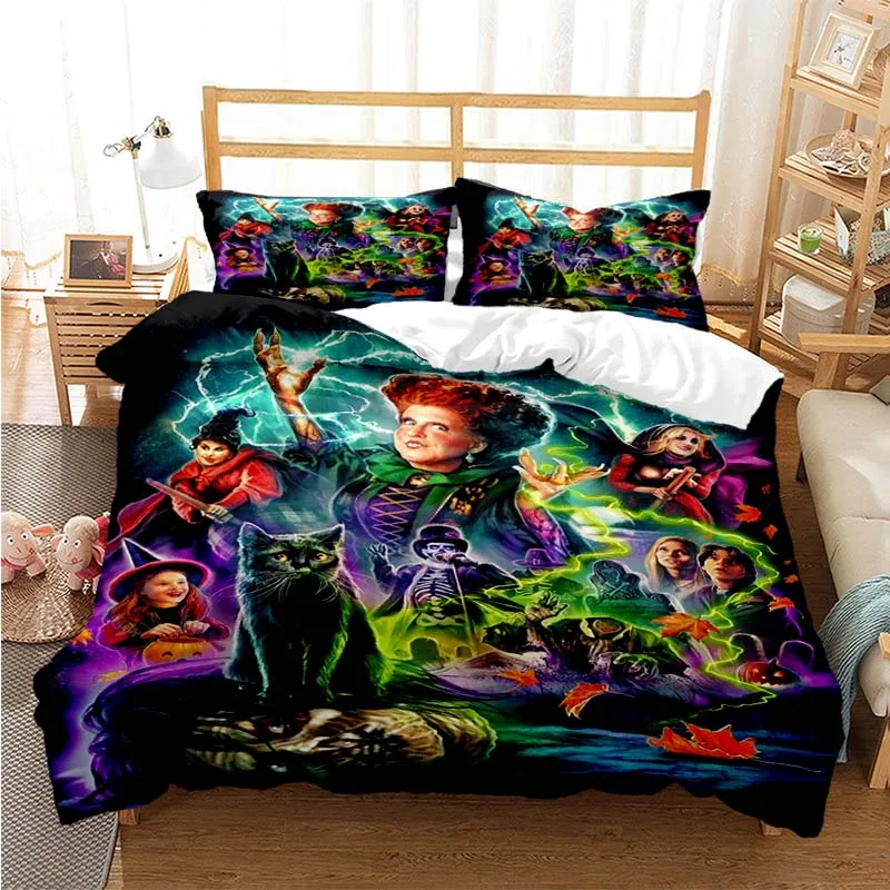 

Hocus - Pocus Bedding Set Boys Girls Twin Queen Size Duvet Cover Pillowcase Bed Kids Adult Fashion Home Textileextile