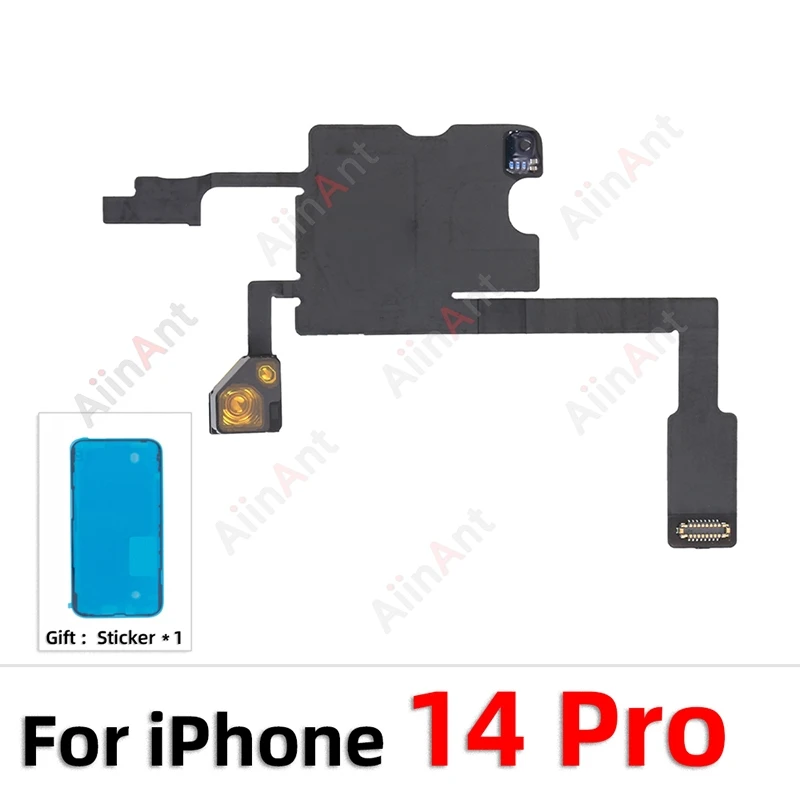 Phone Top Sound Ear Earpiece Speaker Proximity Light Sensor Flex Cable For iPhone 12 13 14 15 Pro Max Plus with Sticker