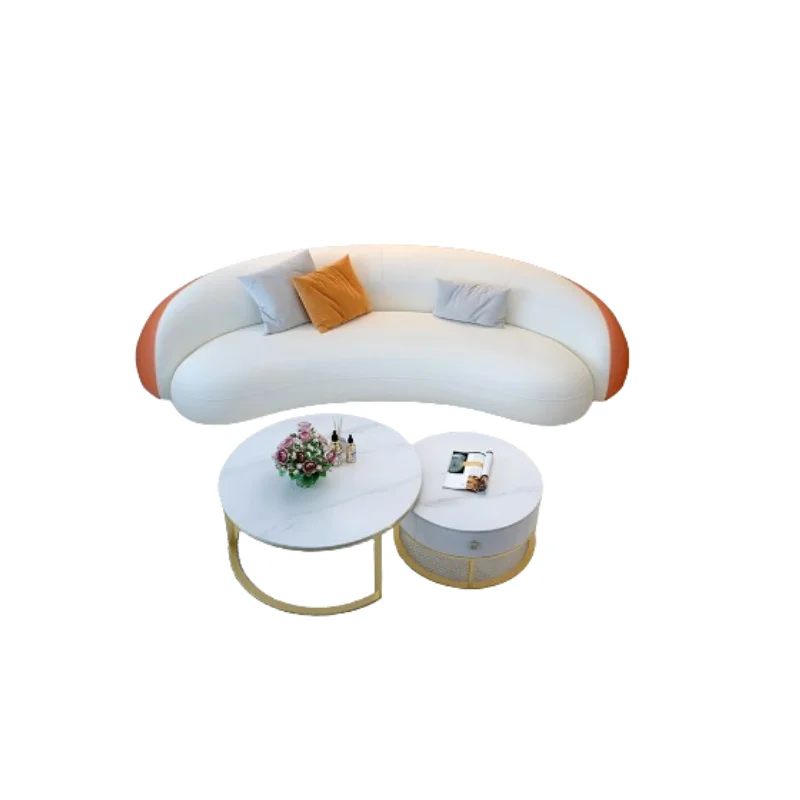 Light luxury, curved special-shaped clothing store, beauty salon, rest area, reception small sofa