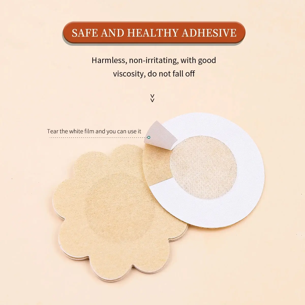 50 Disposable Breast Pads in Iron Box: Seamless, Breathable, Self-adhesive, Providing Maximum Comfort and Invisible Coverage