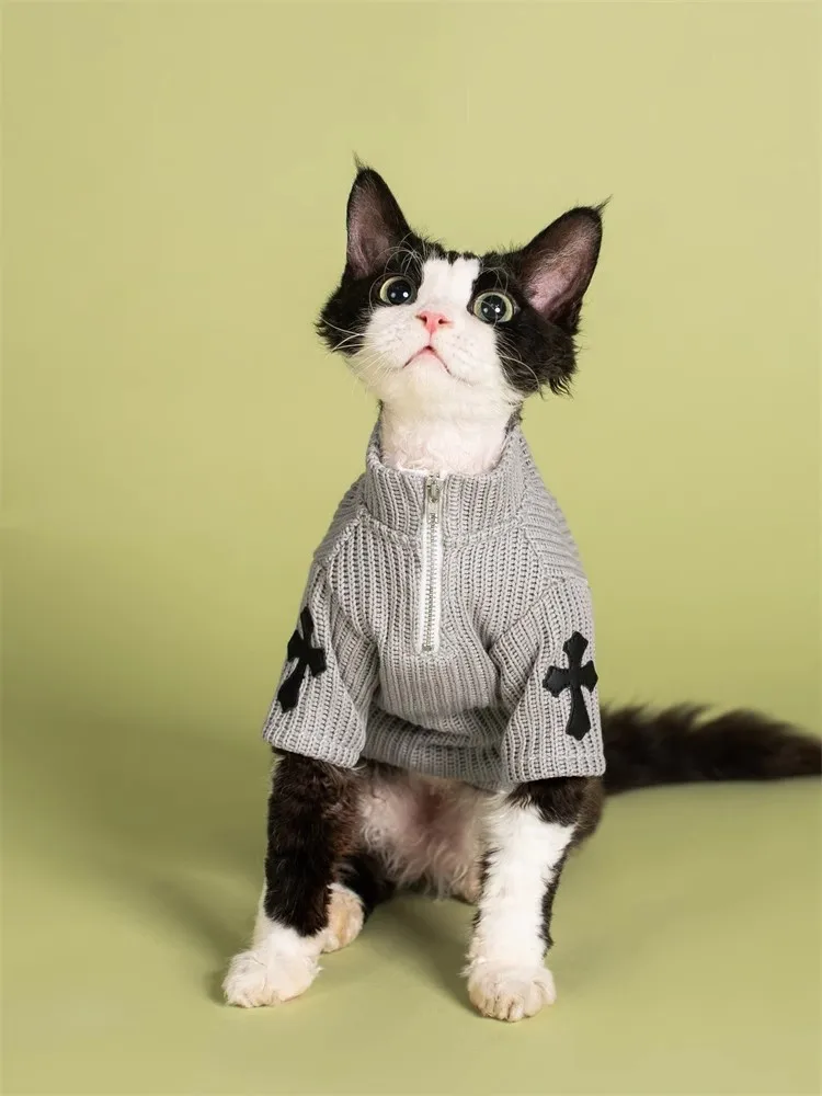 

Adorable Long-Haired Pet Sweater Heart-Shaped Buttons Soft Warm Cats Dog Knitted Coat