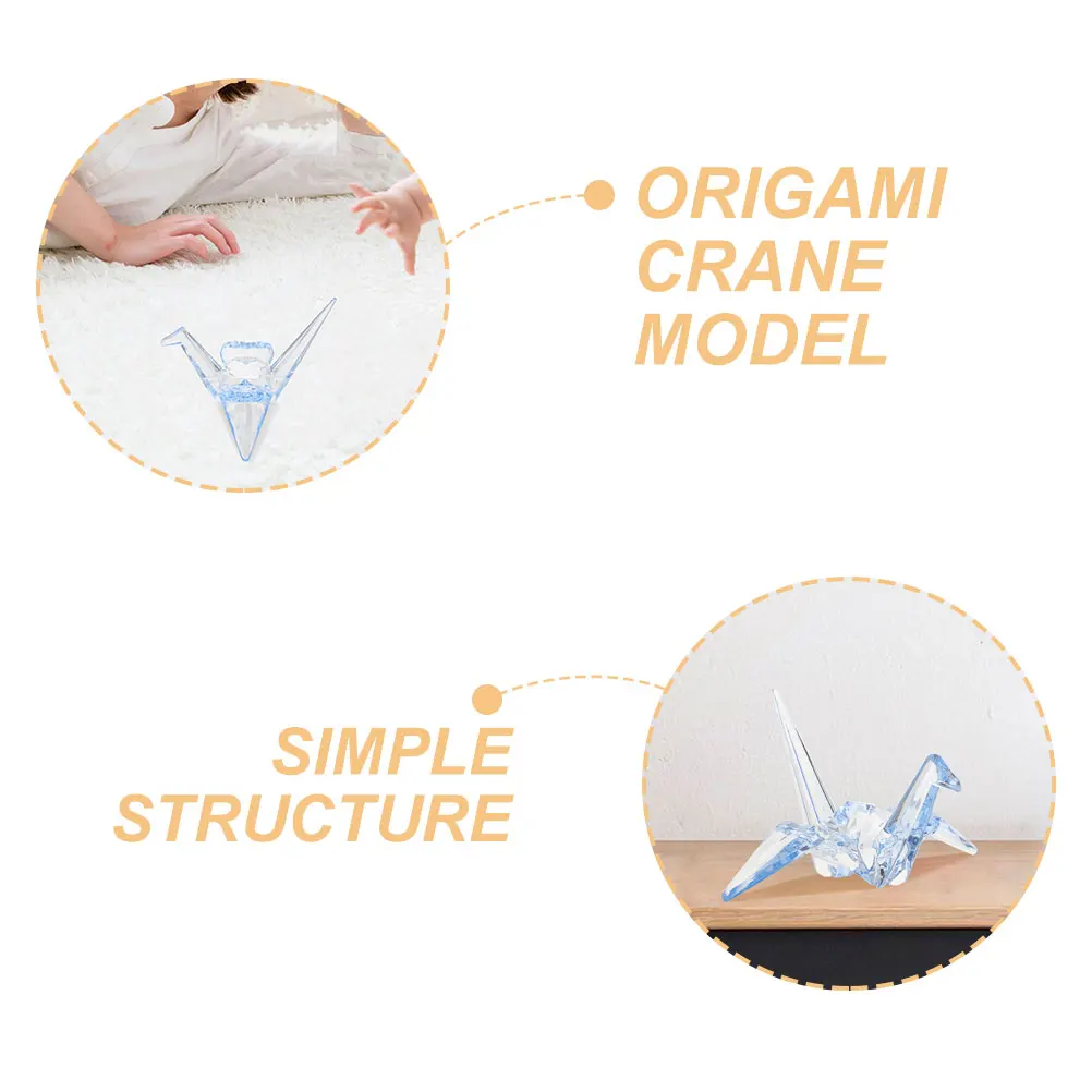 

2Pcs 9cm Sky-blue Acrylic Paper Crane Ornaments Decorative Origami Toys Children Birthday Gifts Party Supplies Wall Decorations