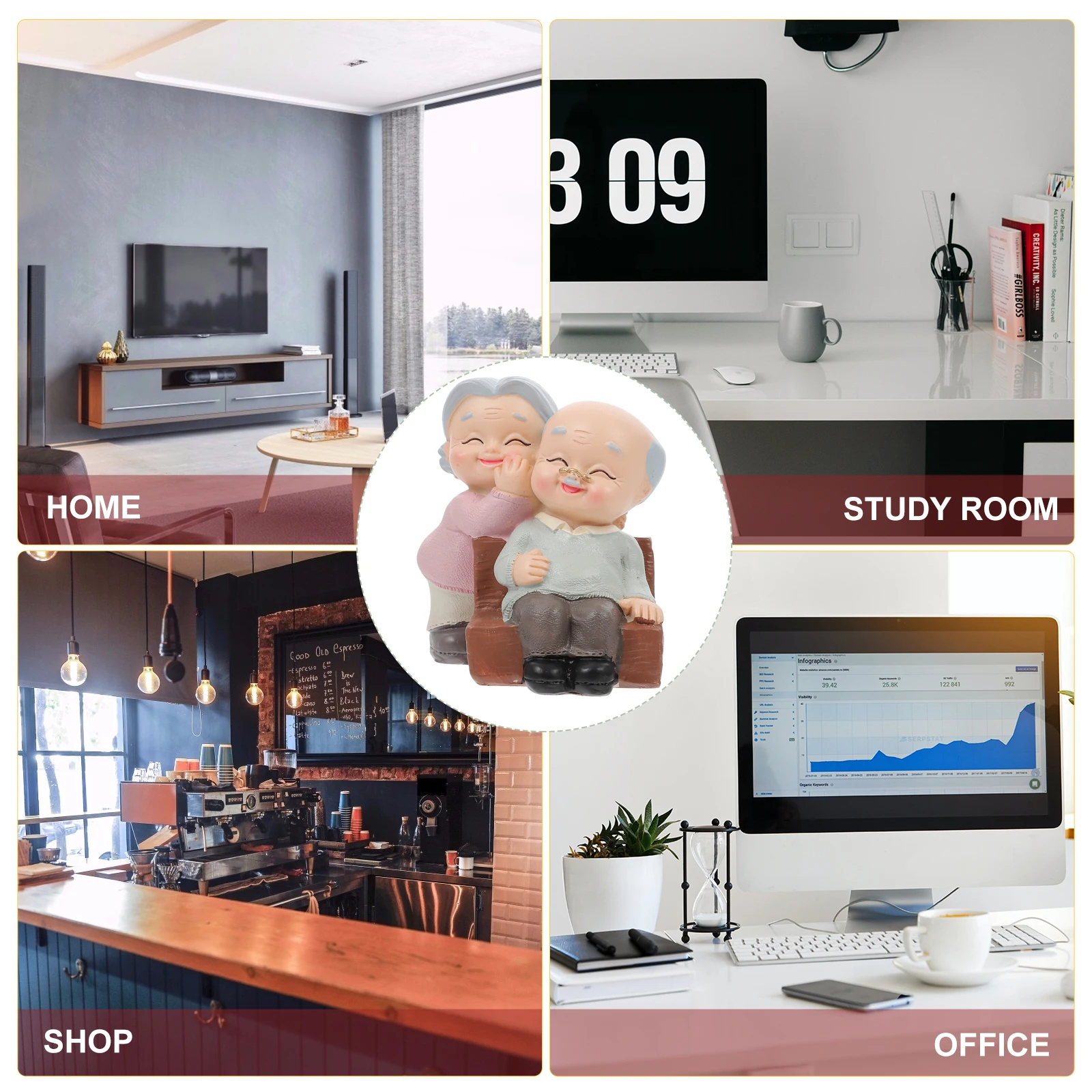 

Cake Decoration Ornaments Resin Grandparents Statue Decorations First Marriage Sculpture