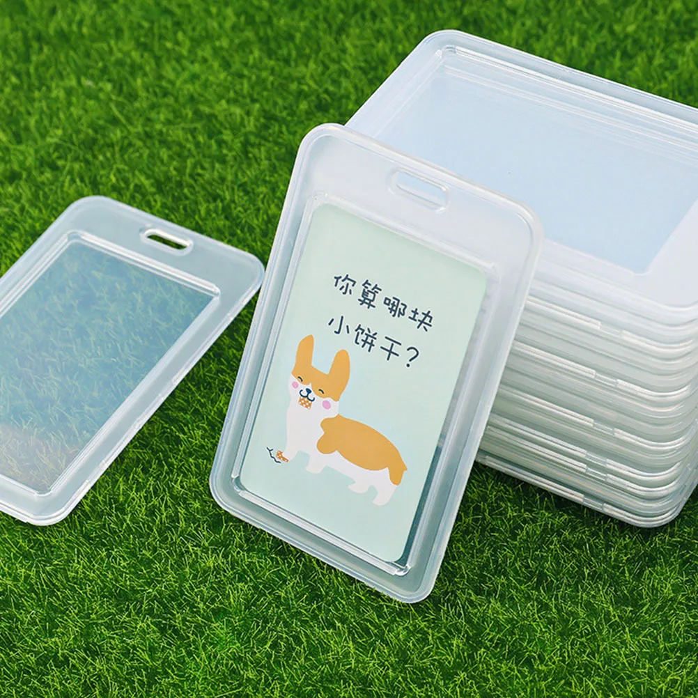 

15Pcs Bus Card Holder Covers Plastic Protective Sleeves Stylish Design for Staff Students Teachers Business