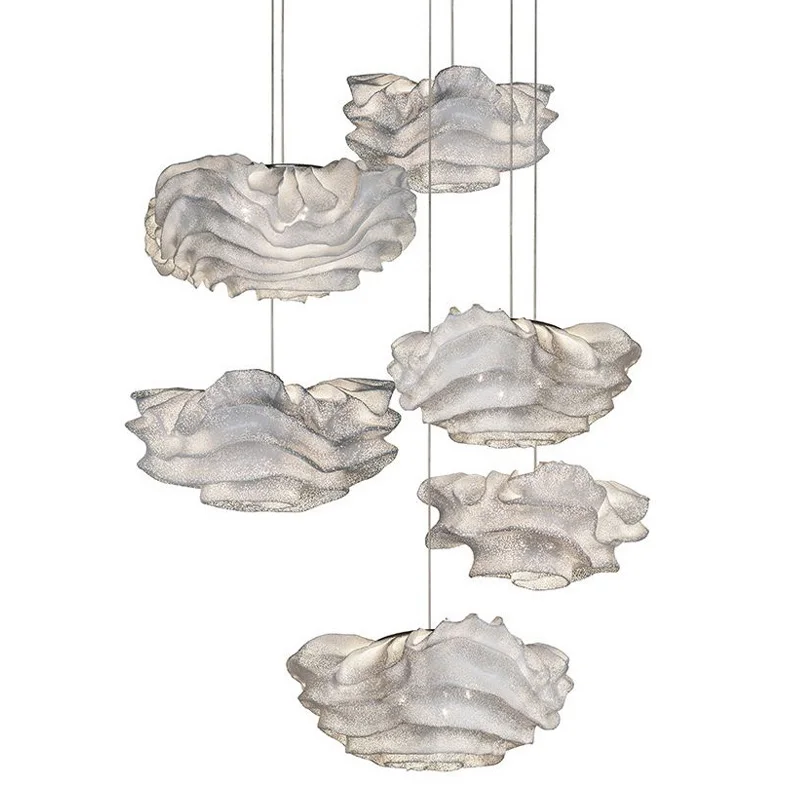

Modern LED living room hanging cloud pendant lamp, suitable for dining rooms, bars, ceiling chandeliers, stainless steel lustre