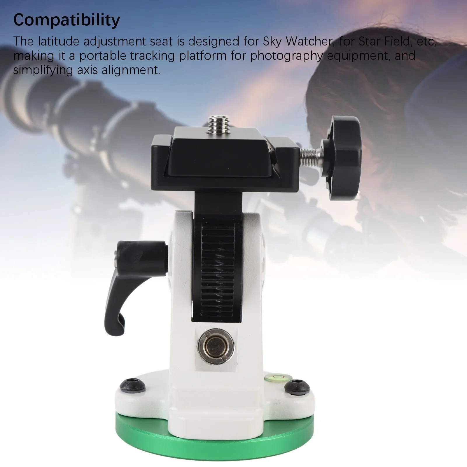 

Aluminum Alloy Equatorial Wedge Telescope Mount Latitude Adjustment Base 3/8 Thread Portable Design Astronomy Telescope Accessor