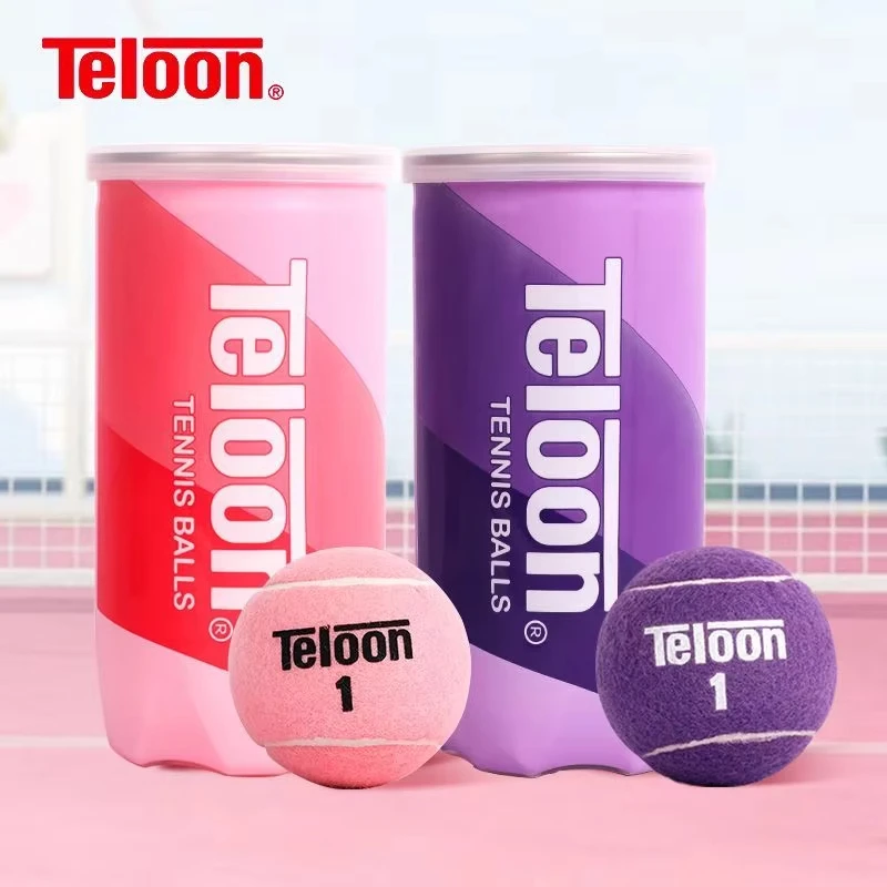 Teloon Tennis Ball Macaron Colour Beginner Matches Professional Tennis Training Ball Training Sports Competition Balls 2pcs