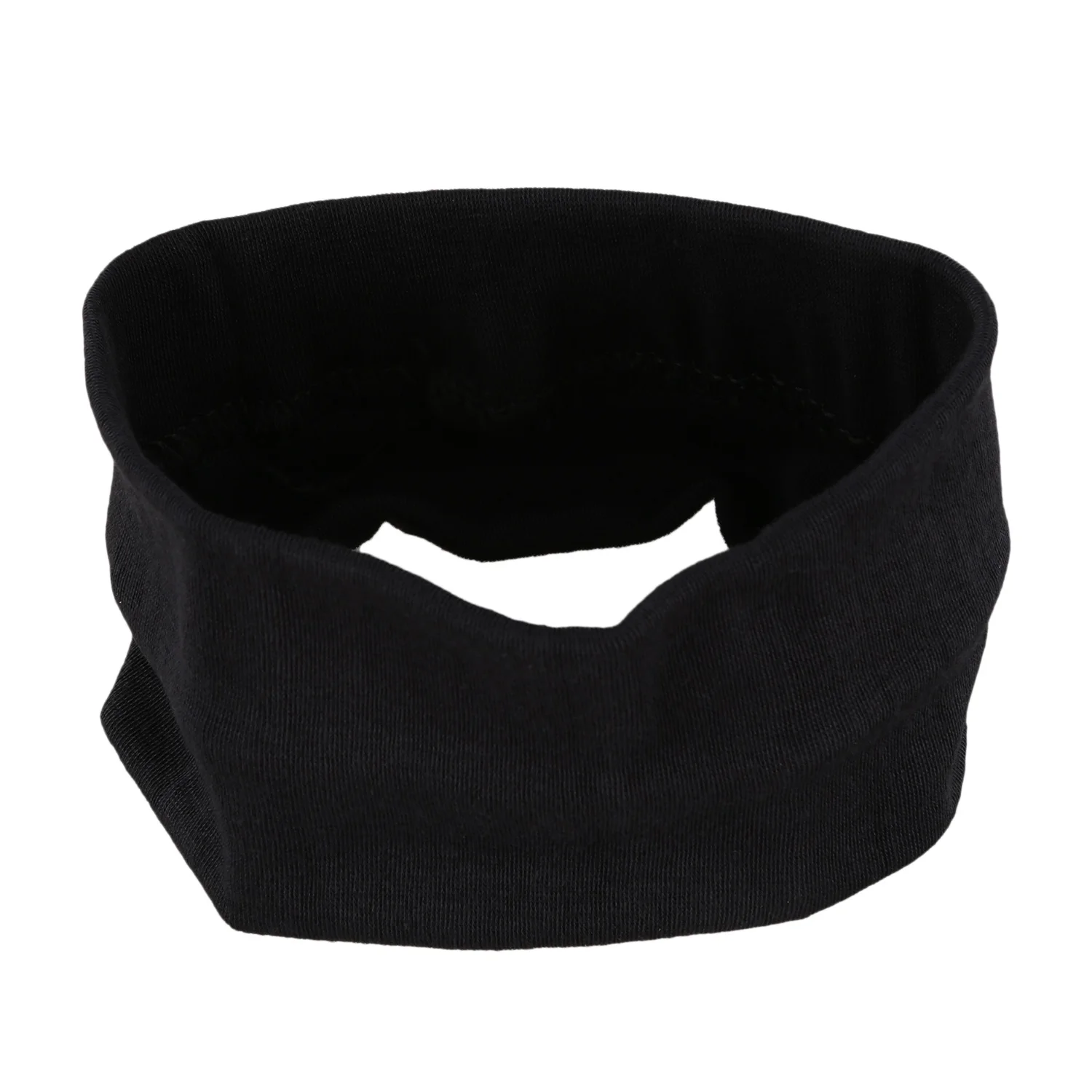 Banda para el pelo de algodón para mujer, diadema deportiva para el sudor, accesorios populares para el cabello, color negro, 2 piezas