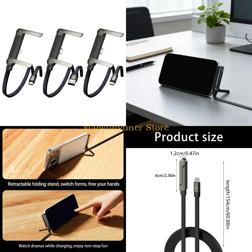 

P9JB Advanced Integrated Foldable Phone Stand Charging Cable Cord For Rapid Charging Technology And Convenient Operation