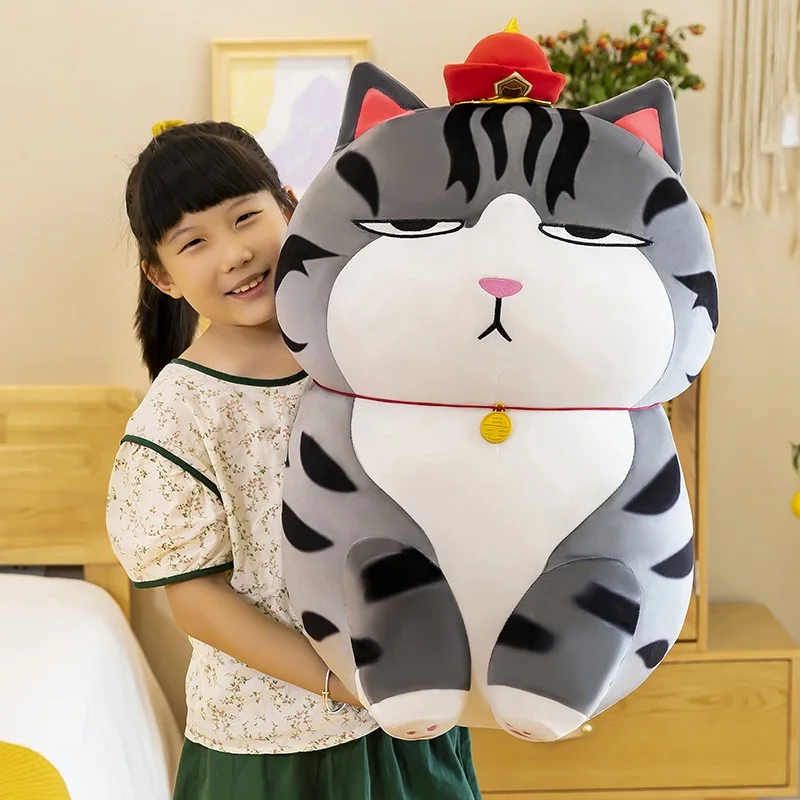 35-75cm Big Toy The Emperor Cat Plush toy Sleepy Cat Lazy  Eyes Cat Sleeping Throw Pollow Swag Toys for boy Birthday