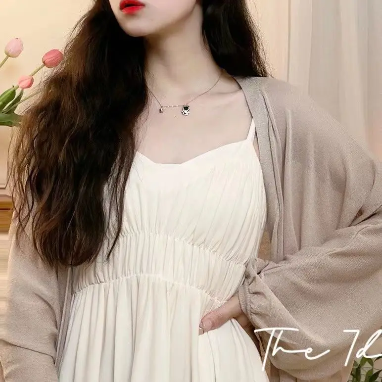 

Ice Silk Shawl Summer Coat Women's Medium and Long Sleeved Mesh Cardigan Women's Thin Sun Protection Clothing Loose Size E839