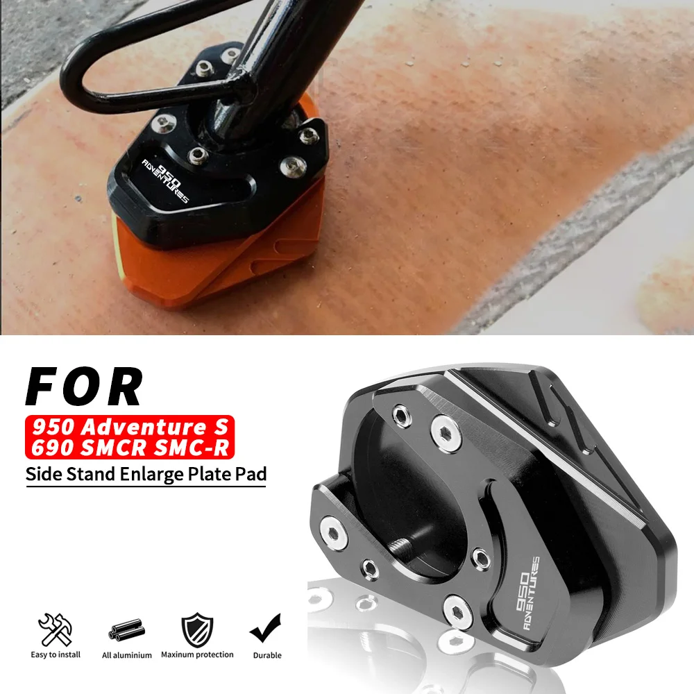 Motorcycle Side Stand Enlarger Parking Kickstand Enlarge Plate Cover FOR 950 Adventure S 2004 2005 2006 690 SMCR SMC-R 2013 2014