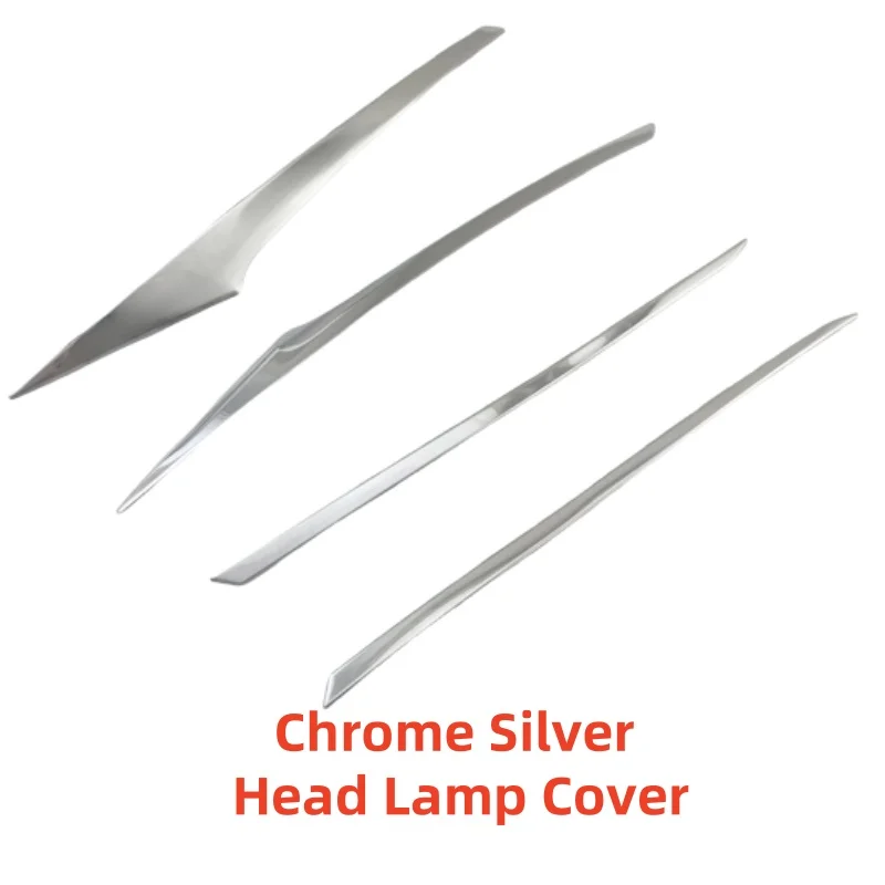 

4PCS Stainless Steel Car Accessories Plated Head Lamp Cover Trim Paste Style For Toyota Prius a ZVW 40 41 2012 2013 2014 15