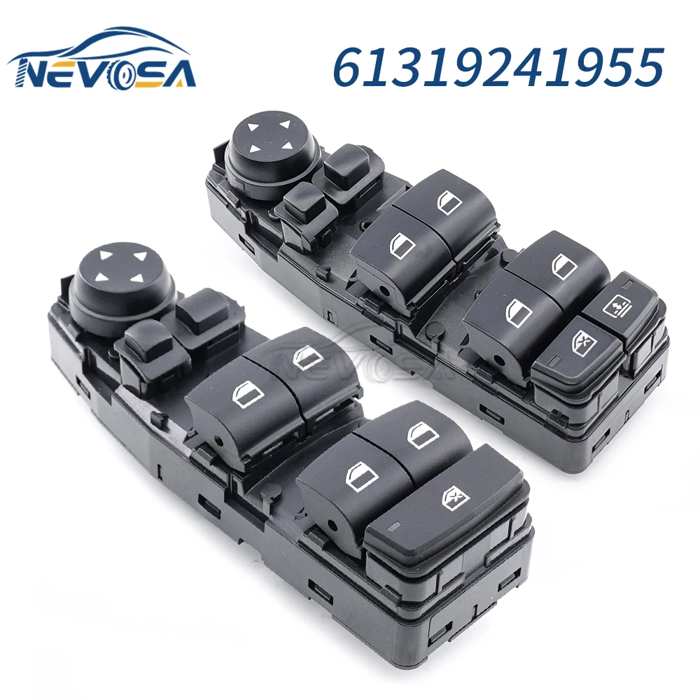 

NEVOSA For BMW 5 6 Series F06 F07 F10 F11 X3 F25 Driver Side Window Lifter Switch Master Control Button 61319241956 61319241955