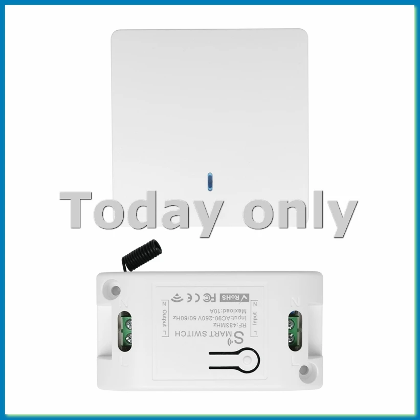 

Беспроводной умный выключатель света RF 433 МГц, модуль управления освещением, интеллектуальный переключатель AC 90-250В 10А (1 W и 1 C)-ABHG