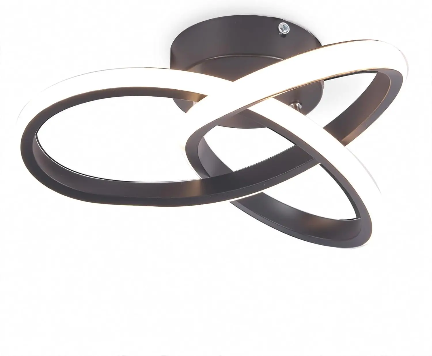 Modern 10-inch Curved LED Semi Flush Mount Ceiling Light,Dimmable 3 Color