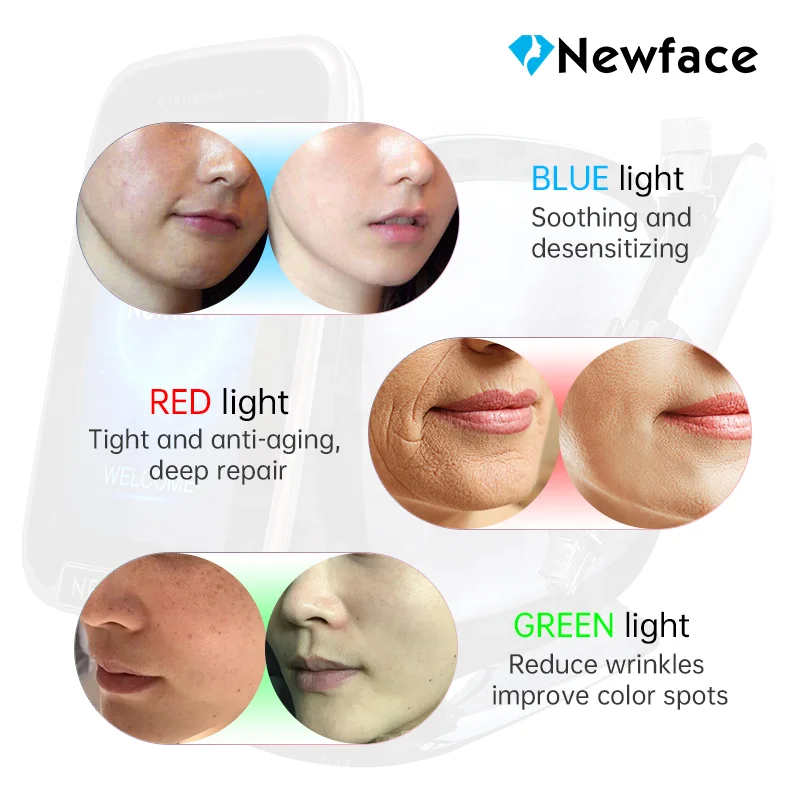 NewFace 2024 Trends Beauty Face Care Salon Needless RF PDT Led Face Light Meso Gun Mesotherapy Needless Machine Mesotherapy Gun