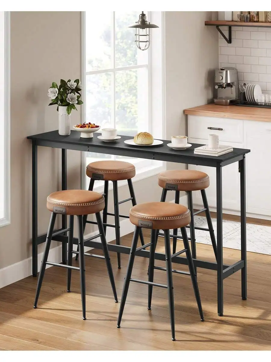 Bar Table, Narrow Long Bar Table, Kitchen Dining Table, High Pub Table, Sturdy Metal Frame, Industrial Design, 15.7 X 55.1 X 35.