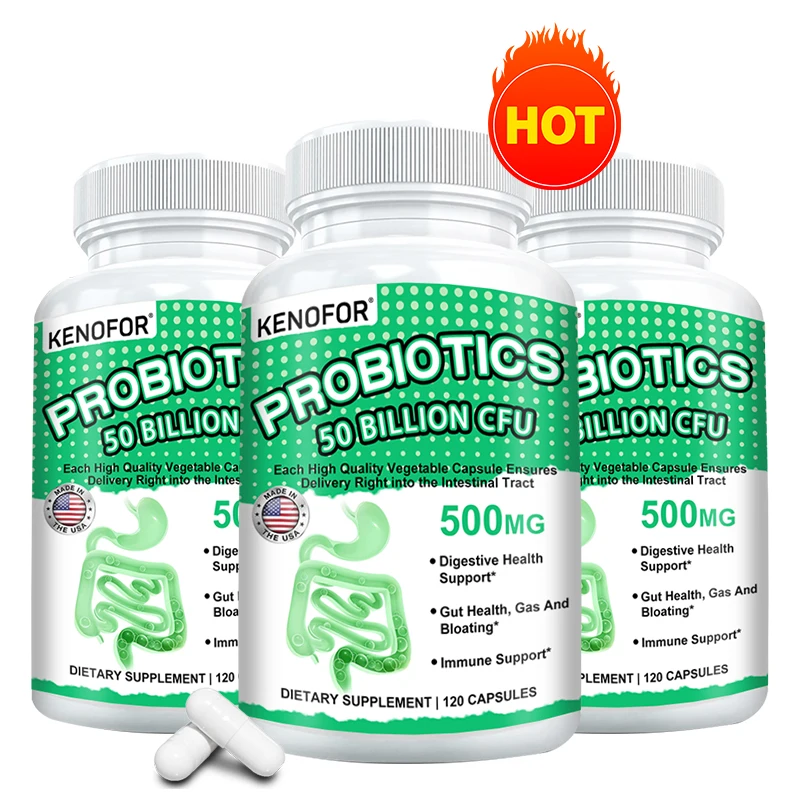 

Probiotics 50 Billion CFU - Supports Digestive, Gut and Immune Health, Relieves Gas and Bloating, Suitable for Men and Women