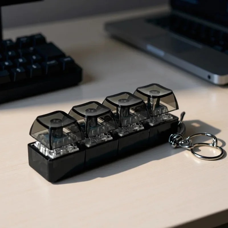 Keychain LED lights for relieving stress and anxiety, keychain keyboard toys, portable office desk accessories, office gifts