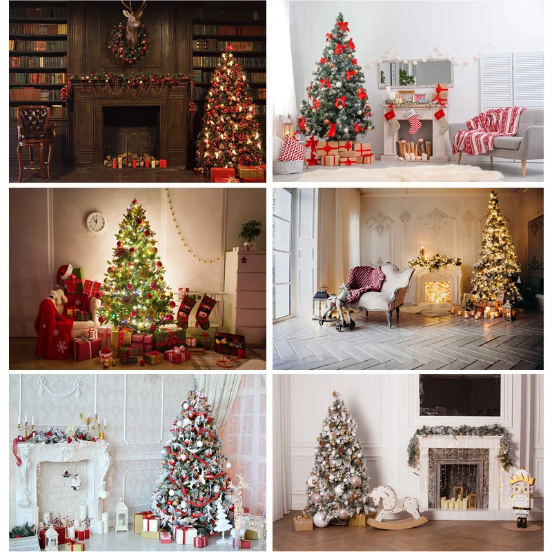 

Vinyl Christmas Day Indoor Theme Photography Background Christmas Tree Children Backdrops For Photo Studio Props CHM-121