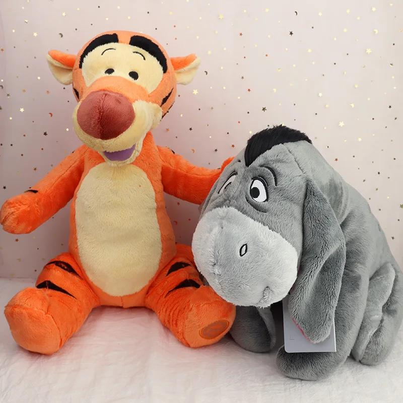 2pcs Set Tigger And Eeyore Plush Toys Kawaii Winnie The Pooh Items Stuffed Animals Anime Pillow Plushie Birthday Gift For Kids