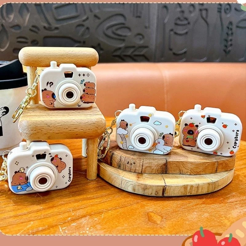G92D Creative Capybaras Projection Camera Keychain With Built In Mini Projector For Adults And Anime Enthusiasts