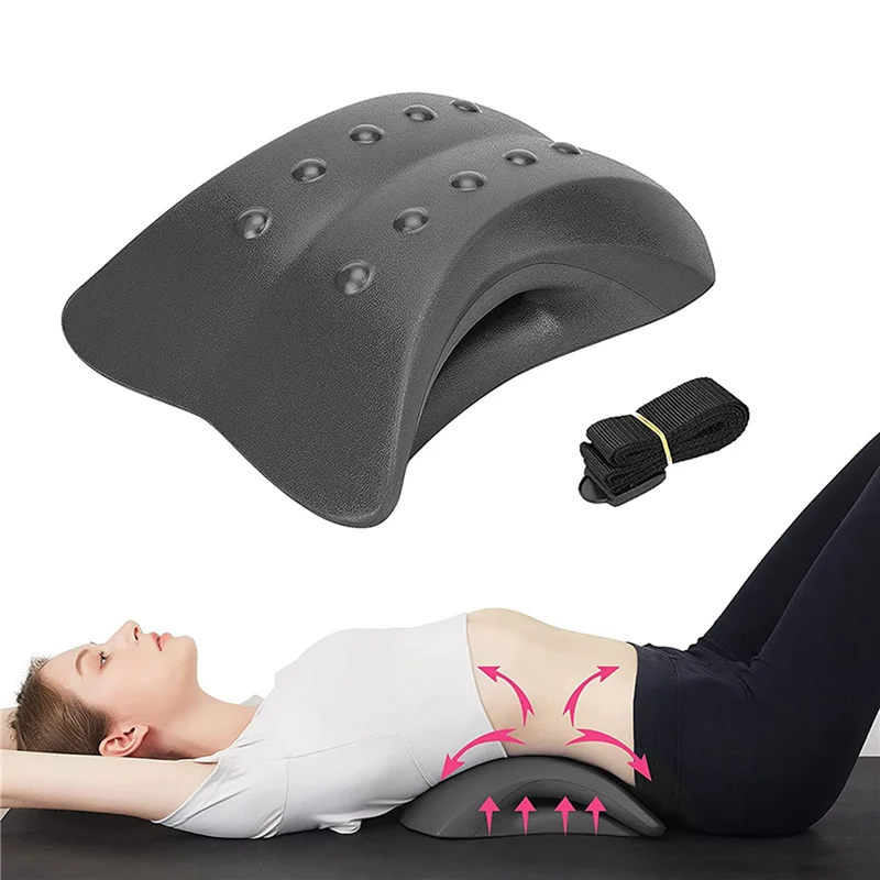

Hot Sale 2X Lower Back Stretcher Foam Device ,Lumbar Support Device, Spinal Deck Pain Relief ,Lumbar Traction Cushion Black