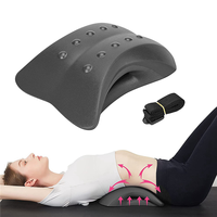 Hot Sale 2X Lower Back Stretcher Foam Device ,Lumbar Support Device, Spinal Deck Pain Relief ,Lumbar Traction Cushion Black